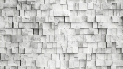 White 3D Stone Wall Tiles Texture Background