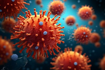 3D illustration of a virus