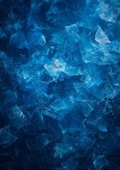 Blue abstract background with cracked ice texture