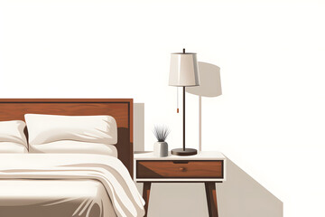 illustrated basic style bedroom illustration interior, interior design, bedroom interior