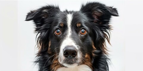Fototapeta premium Border Collie staring at the camera with a curious expression