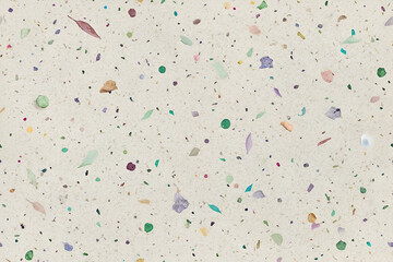 Textured Shot of Recycled Paper Speckled with Lavender and Mint Confetti