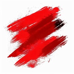 Red brush strokes on a white paper background 