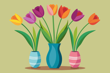 colorful tulips in vase
