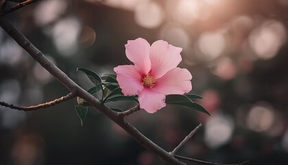 pink flower on a branch
