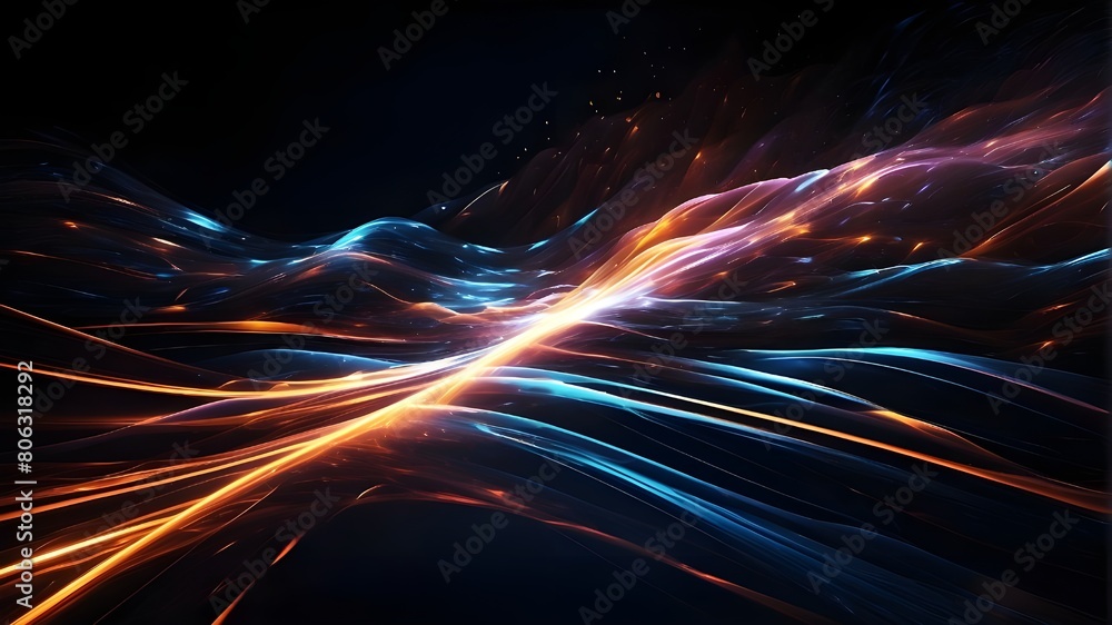 Aufkleber abstract background of dynamic speed light streaks with long exposure. ai generation