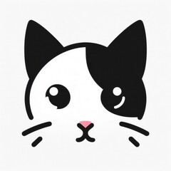 Minimalistic Cat Face Illustration