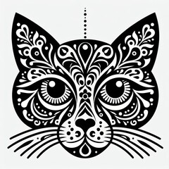Minimalistic Cat Face Illustration