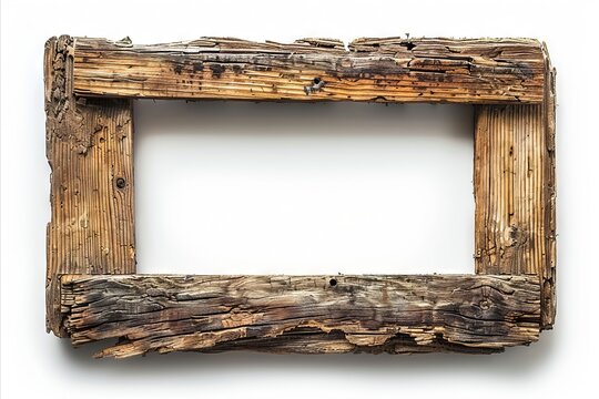 A wooden frame with a white background.