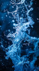 A close up of water with bubbles and a dark background.
