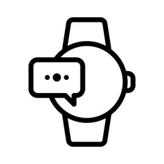 Notifications on smartwatch. Icon about a conversation in the line style