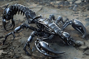 futuristic metal scorpion