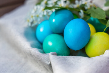 Vibrant Symphony: Close-up of a Colorful Bunch of Easter Eggs