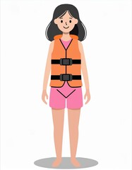 Obraz premium Girl wearing a Lifejacket