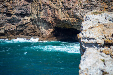 Algarve coast outside Lagos, Portugal. Portuguese beaches and shores.