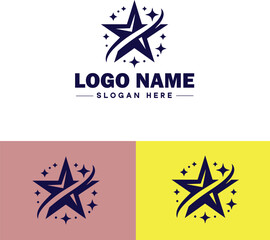 shooting star icon Meteor Meteoroid Falling star flat logo sign symbol editable vector