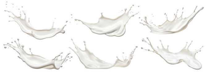 Obraz premium Set of milk or cream splashes, cut out