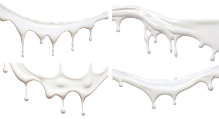 Set of milk or cream splashes, cut out