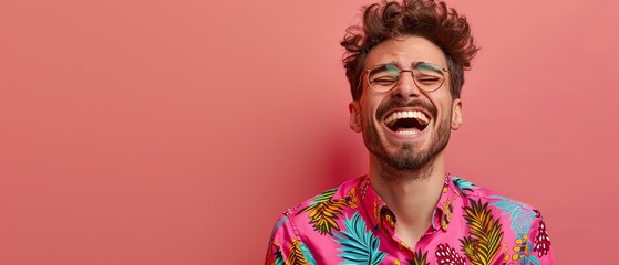 Close up portrait of a man laughing