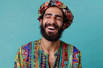 Obraz premium Close up portrait of a man laughing