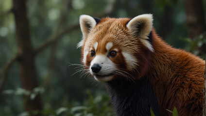 Red panda in the jungle 
