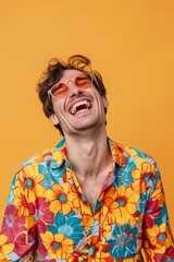 Fototapeta premium Close up portrait of a man laughing