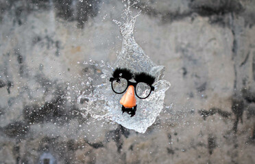bladder full of water with funny face