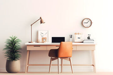 interior design basic work desk, desk for making homeoffice, illustrated interior design  home dessk