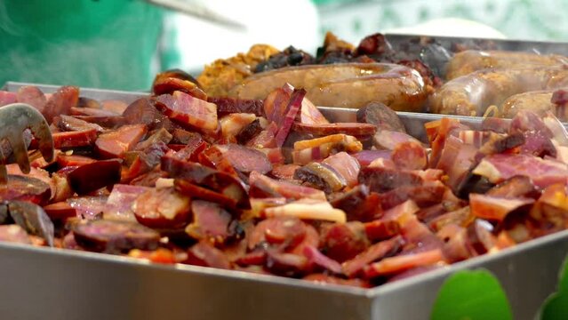 Chorizo (Spanish) or chourico (Portuguese)