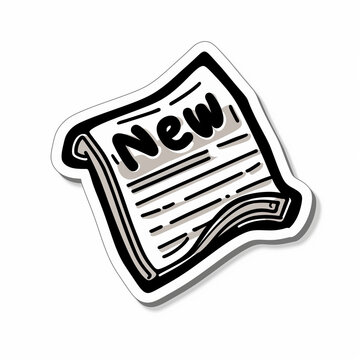 Newspaper, bright sticker on a white background