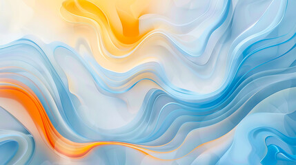 Fototapeta premium A blue and orange abstract background with swirls.