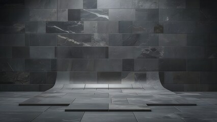 Dark grey slate marble texture wall tile for product photography backdrop background, background for product photography