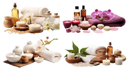 Set of spa wellness accessories, cut out