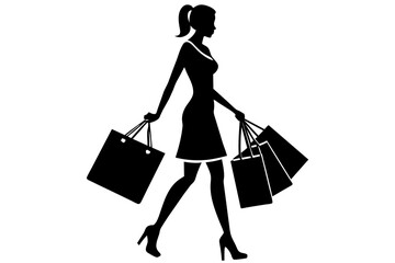 shopping-style-silhouette- vector on-white-background