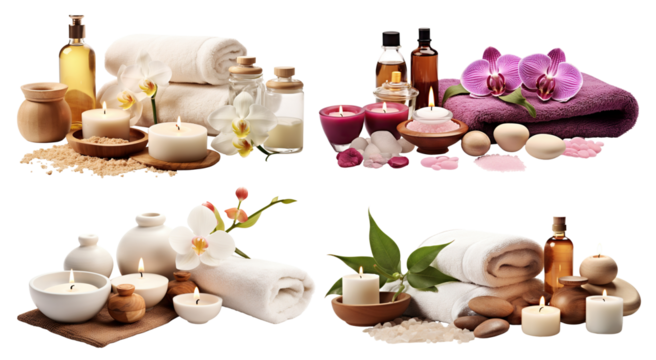 Set of spa wellness accessories, cut out