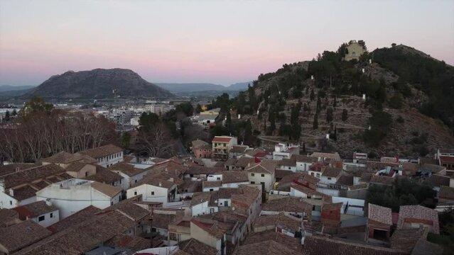 Spain Xativa City Neighbourhood Drone view