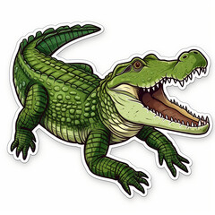 Obraz premium Crocodile, bright sticker on a white background