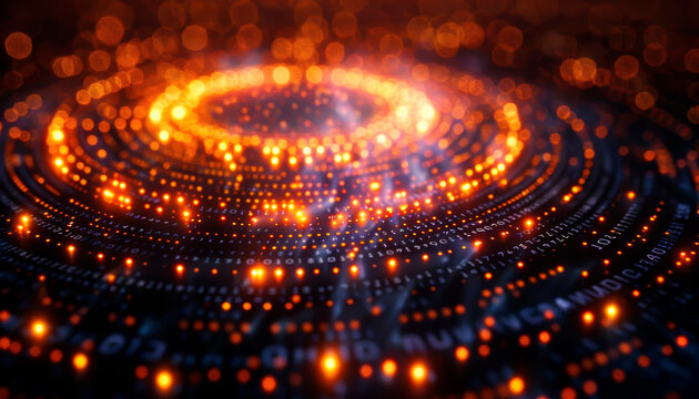 a quantum computing core illuminated by a radiant glow
