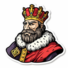 King,  bright sticker on a white background