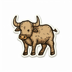 Bull,  bright sticker on a white background