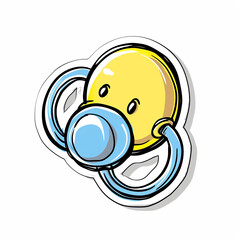 baby pacifier,  bright sticker on a white background
