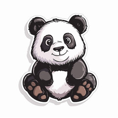 Panda,  bright sticker on a white background