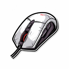 Computer mouse,  bright sticker on a white background