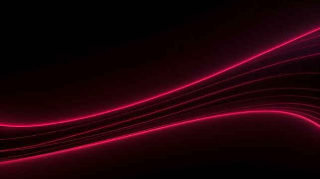Glowing burgundy Neon Lights on a dark Background with Copy Space