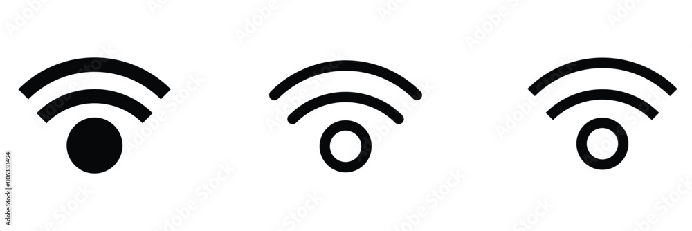 Poster wifi signal icons set. network signal, internet sign. wifi. wifi signal strength. wireless technolog