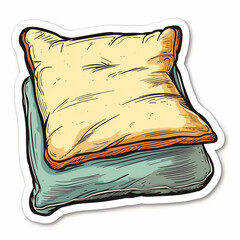 Pillows,  bright sticker on a white background