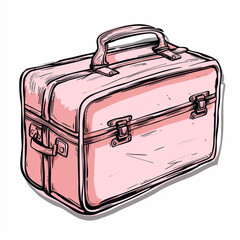 Suitcase,  bright sticker on a white background