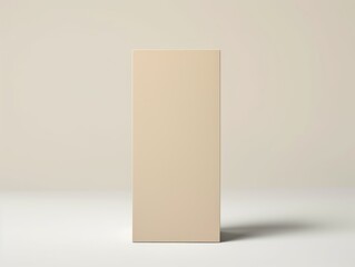 Beige tall product box copy space is isolated against a white background for ad advertising sale alert or news blank copyspace for design text photo website 