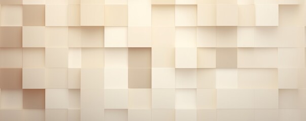 Beige color square pattern on banner with shadow abstract beige geometric background with copy space modern minimal concept empty blank 