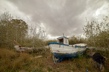 boats in the fog